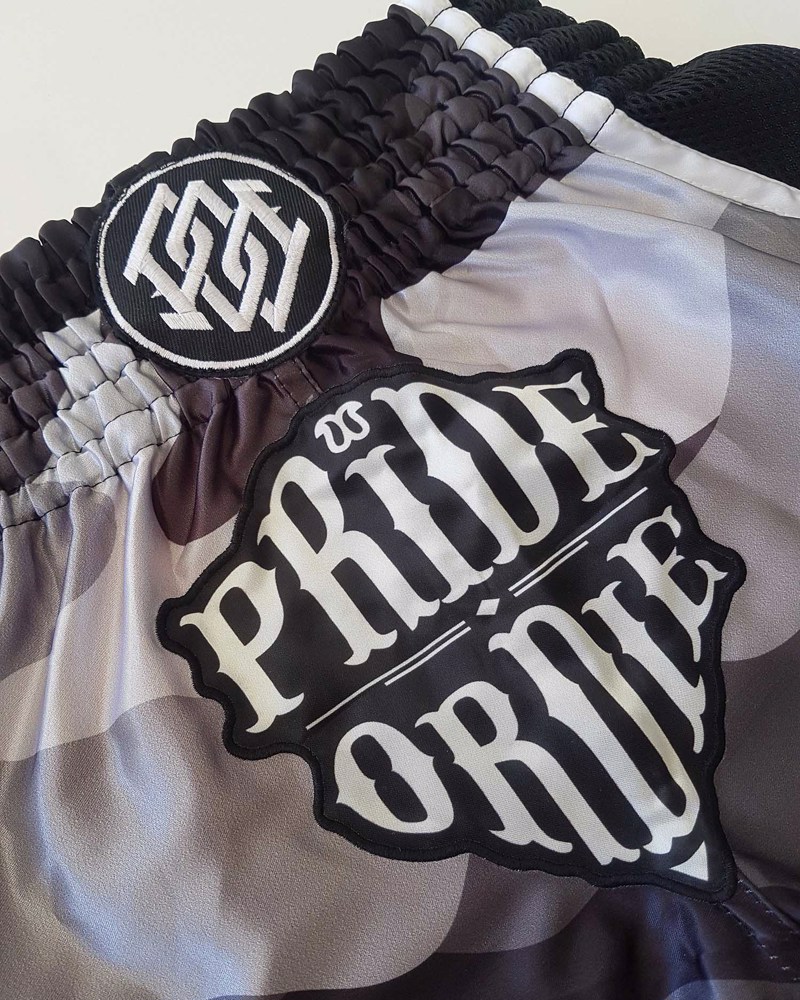 Pride Or Die reckless MUAY THAI SHORTS-BLACK